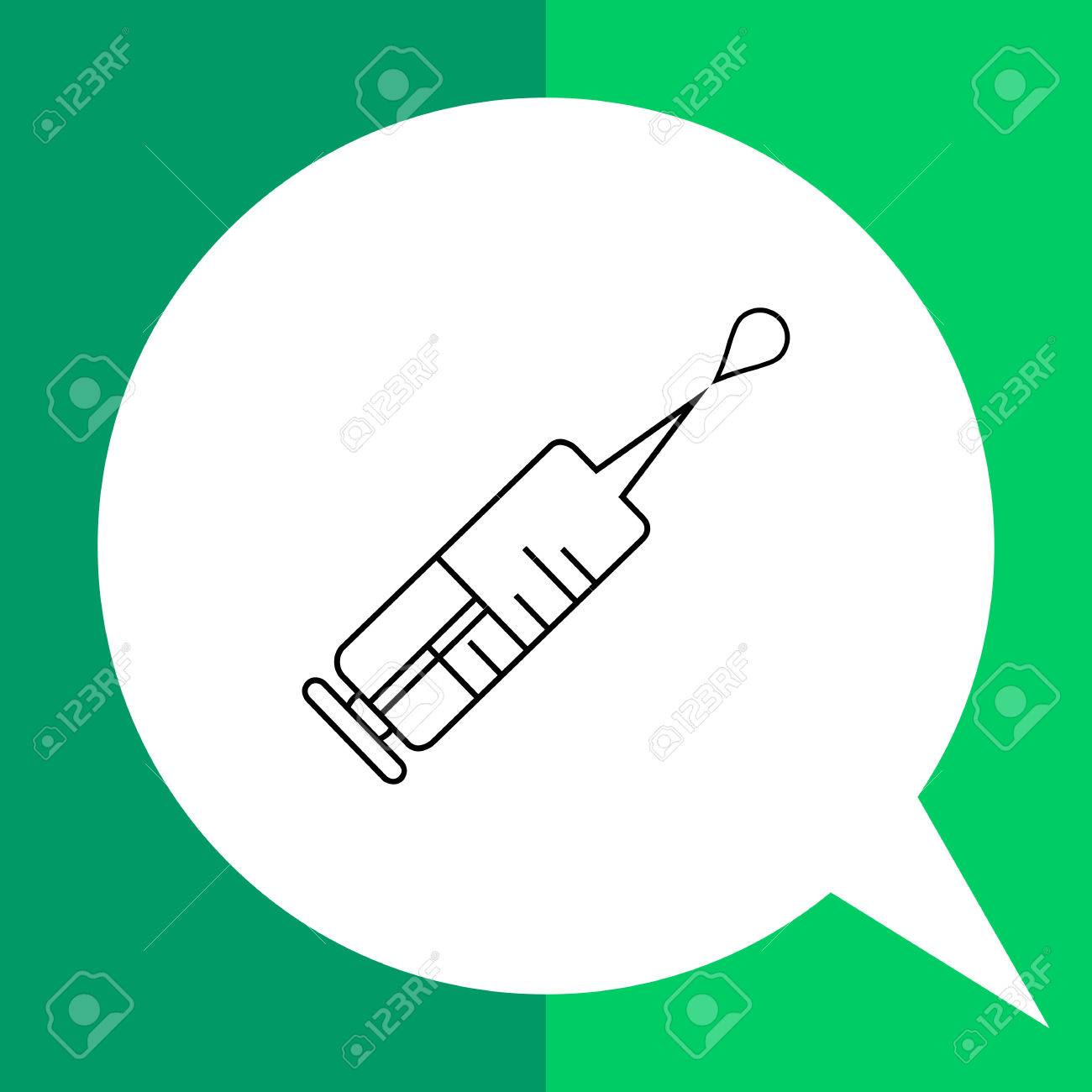 シリンジ線アイコン 注射器のベクトル イラストのイラスト素材 ベクタ Image