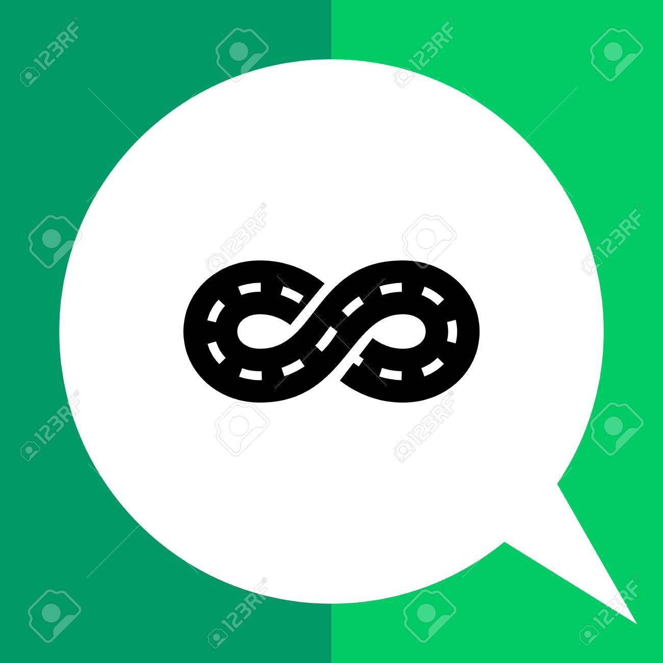 vector icon of road with marking winding in form of eternity