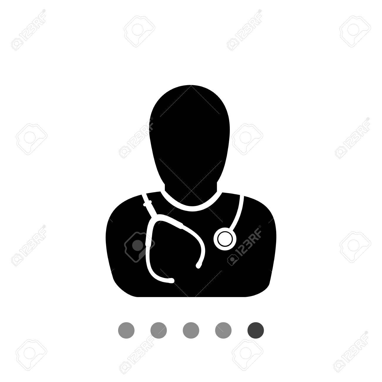 Doctor Simple Icon Black Vector Illustration Of Doctor Silhouette With Stethoscope Royalty Free Cliparts Vectors And Stock Illustration Image