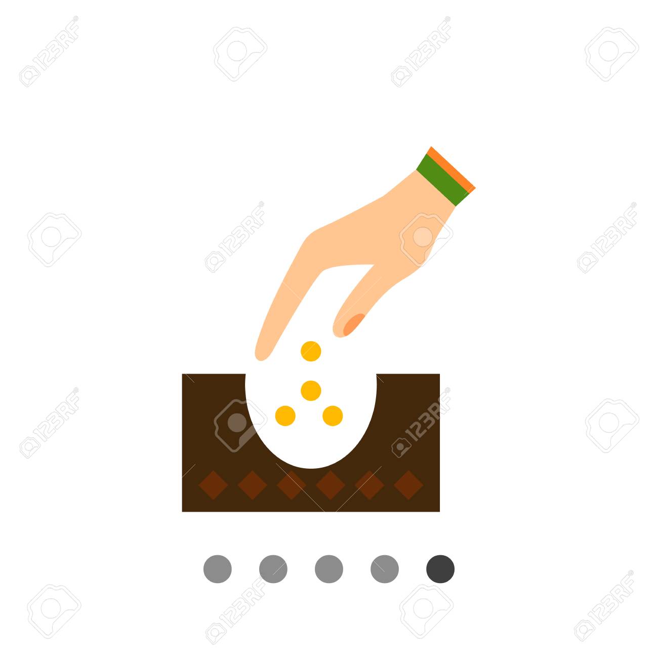 人間の手が地面に種を植えることのベクトルのアイコンのイラスト素材 ベクタ Image