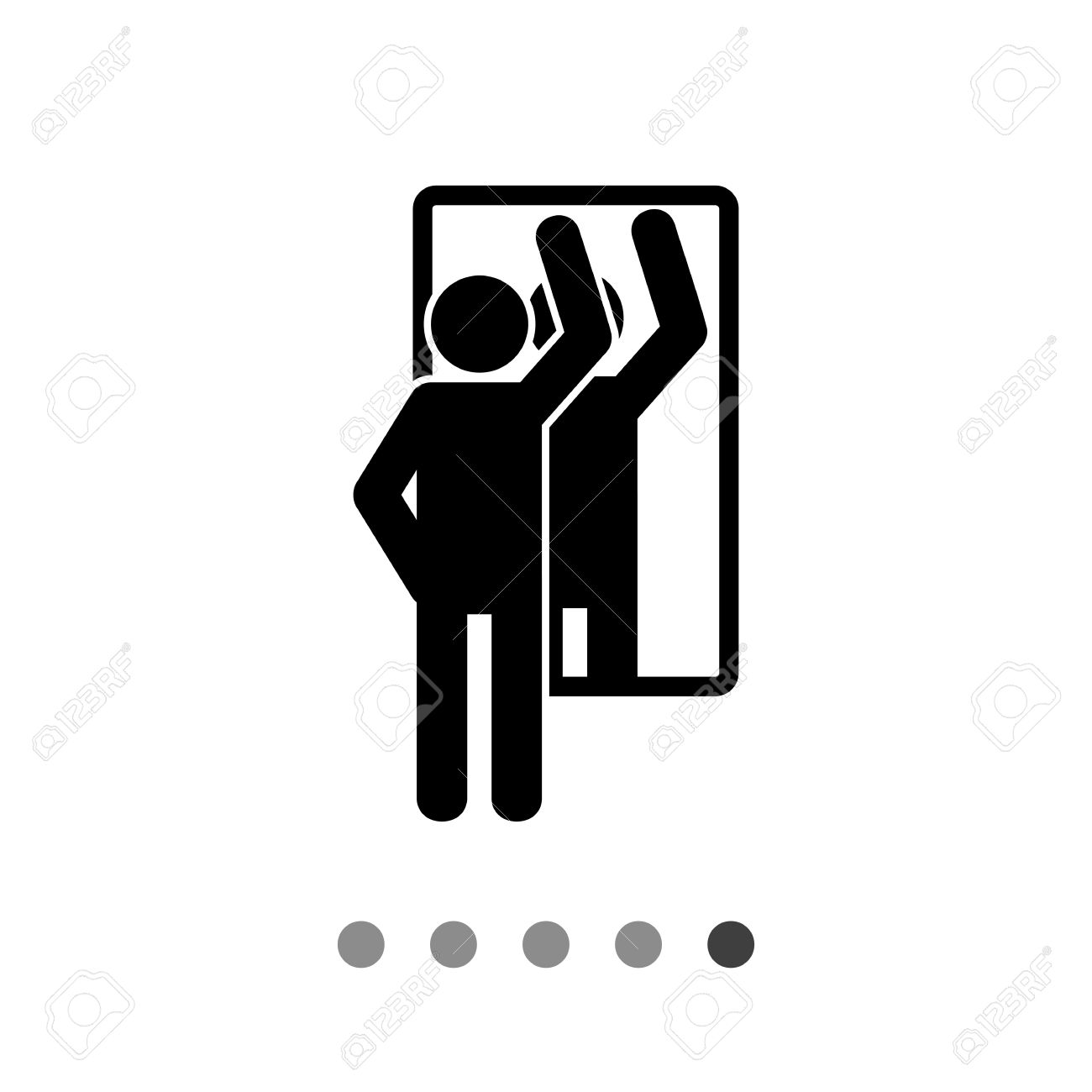 鏡の前で自分自身を調べる男 条件 皮膚 医療 自己試験概念 医療 診断 健康のようなトピックに使用できます のイラスト素材 ベクタ Image