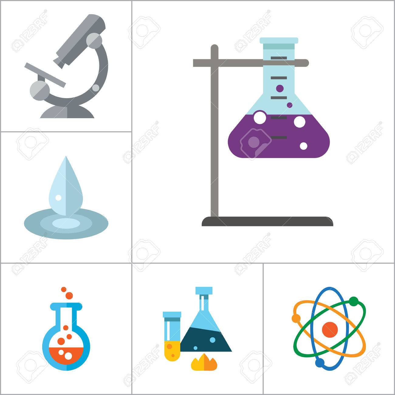 顕微鏡 試験管実験用のネズミと科学のアイコンを設定します 13 ベクトル アイコンのイラスト素材 ベクタ Image