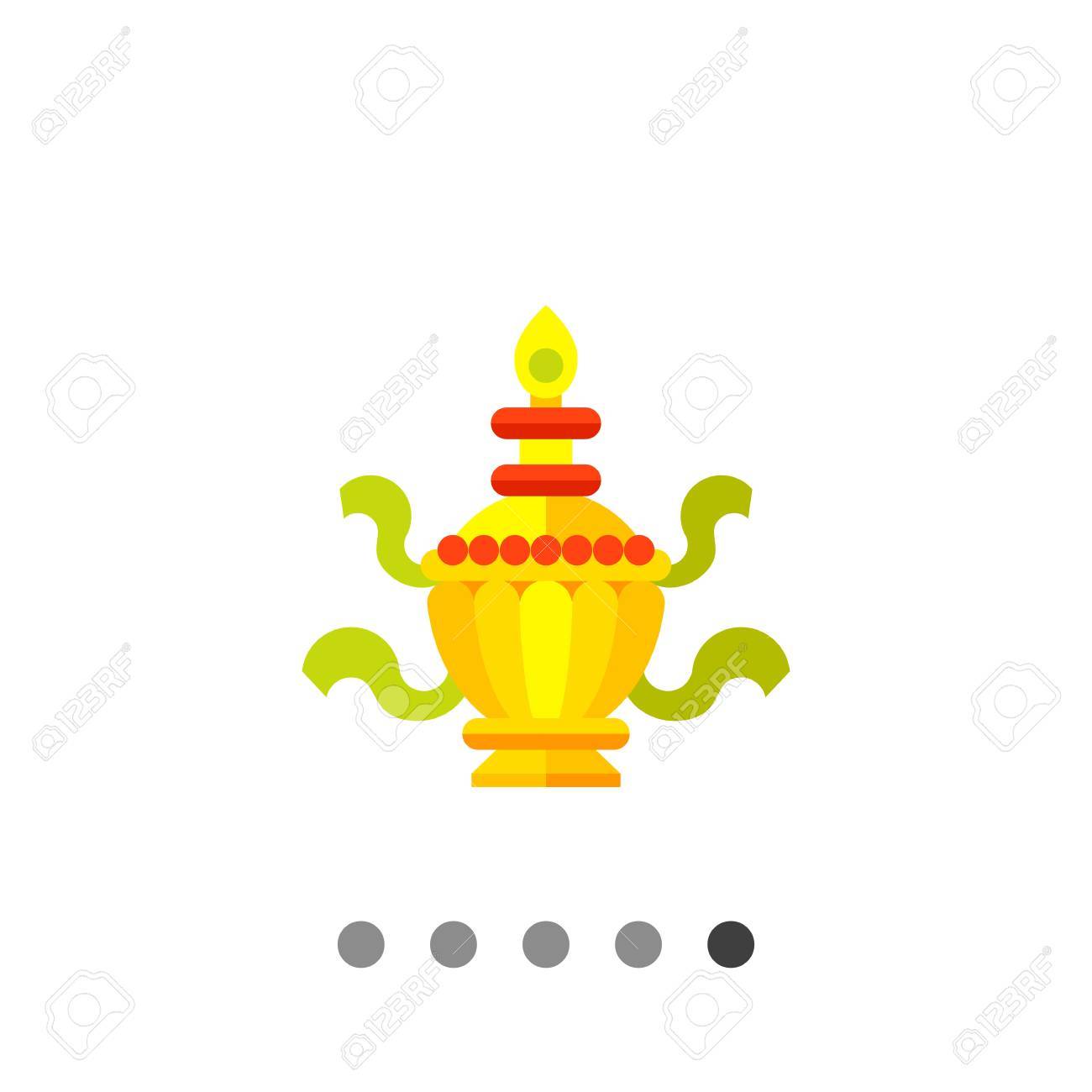 Multicolored Vector Icon Of Ritual Treasure Vase Royalty Free