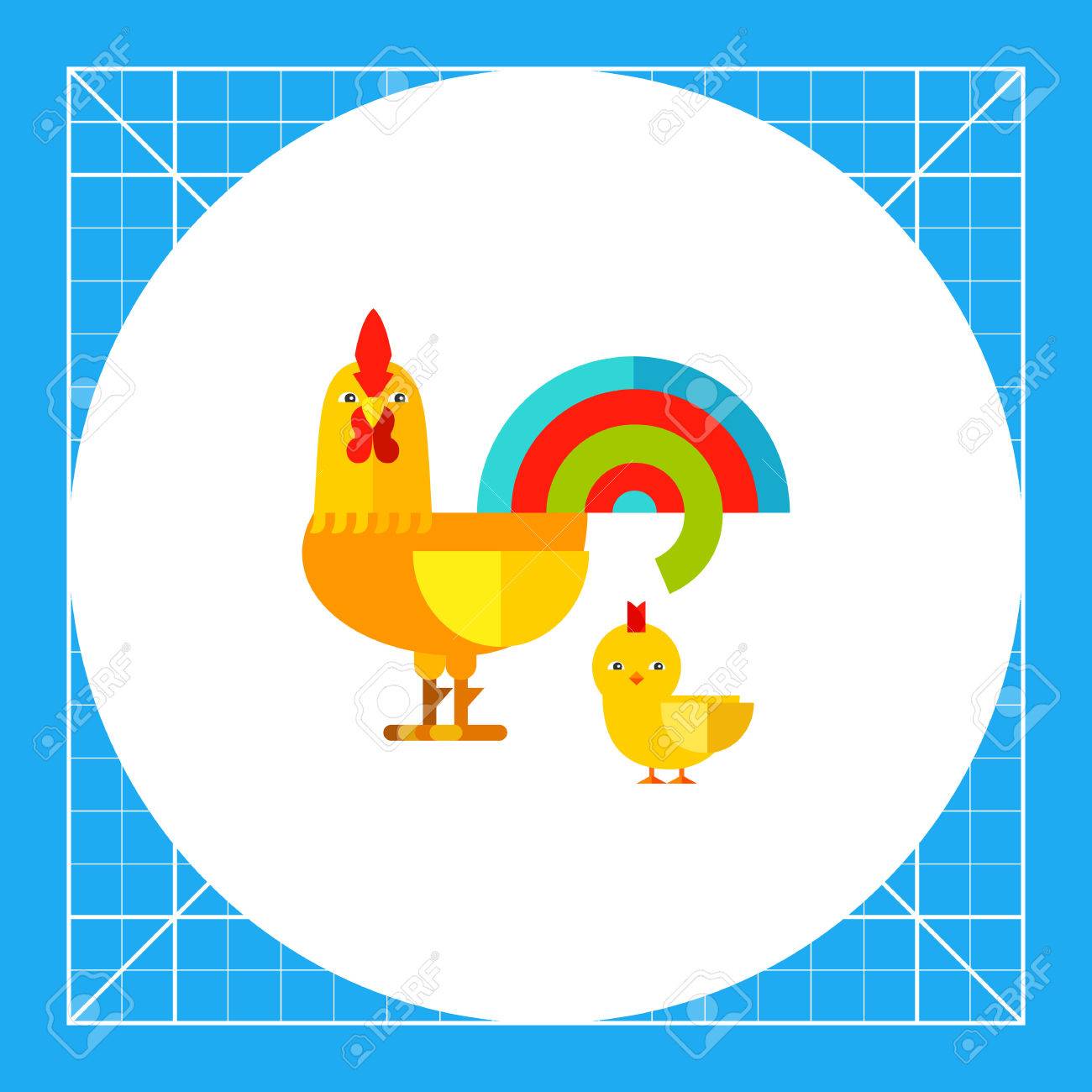 Coq Jaune Avec La Queue Darc Et Mignon Petit Poulet Coloré Beau Oiseau Concept De Coq Peut être Utilisé Pour Des Sujets Tels Que La Zoologie