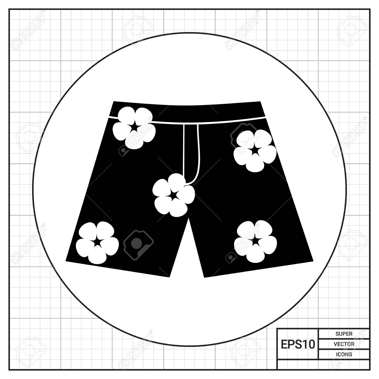 花柄ハワイアン ショート パンツ 夏には ビーチ リゾート ショーツ概念 観光 ファッション 衣料品のようなトピックに使用できます のイラスト素材 ベクタ Image 6776