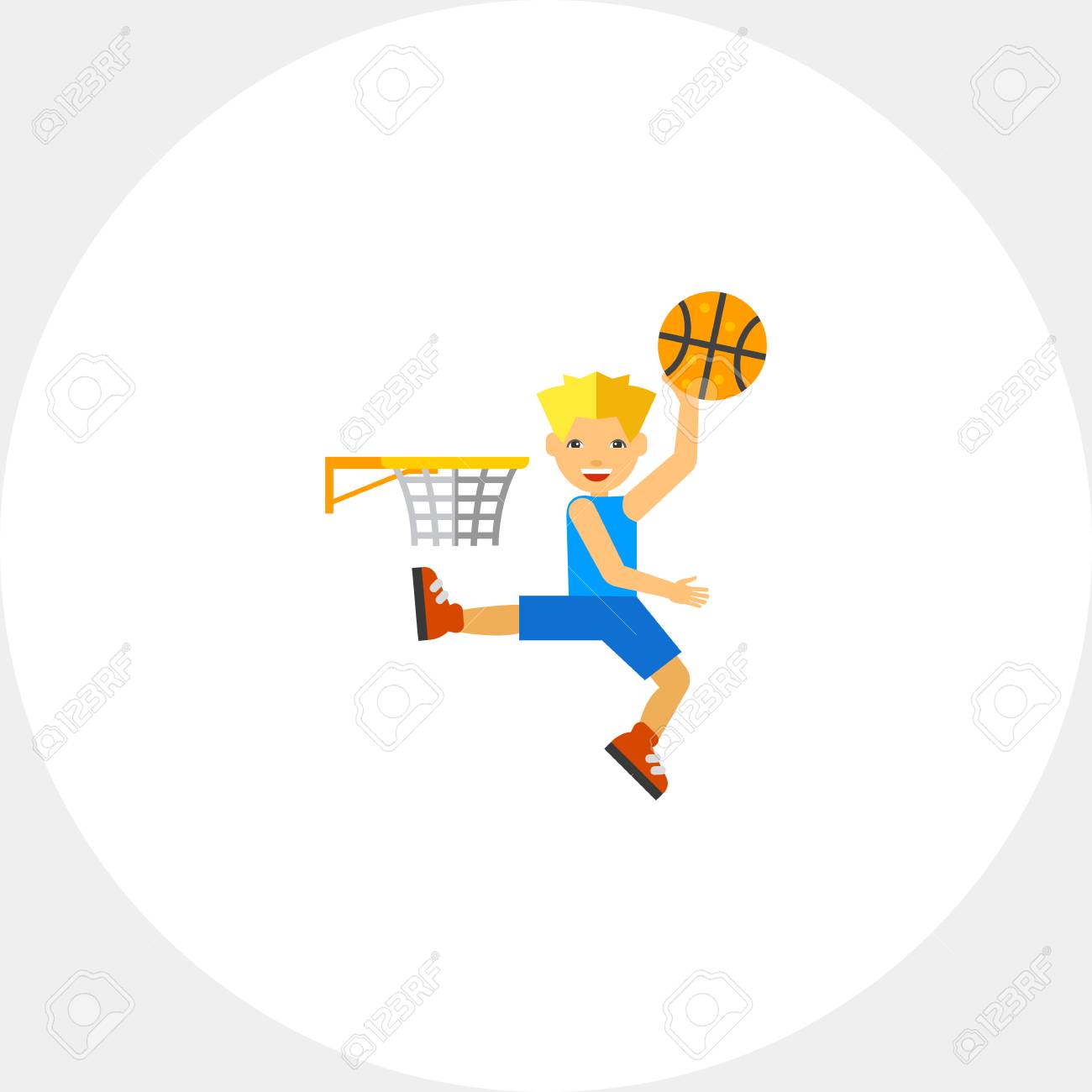 バスケット ボール選手の投げるボールのアイコンのイラスト素材 ベクタ Image 7146