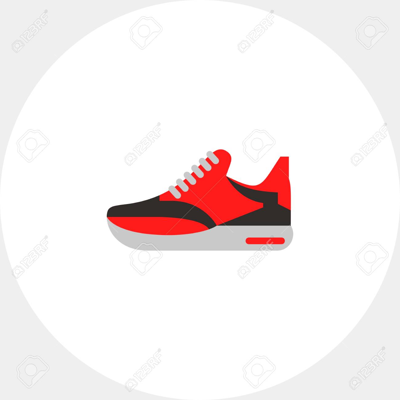 red and black sports shoes