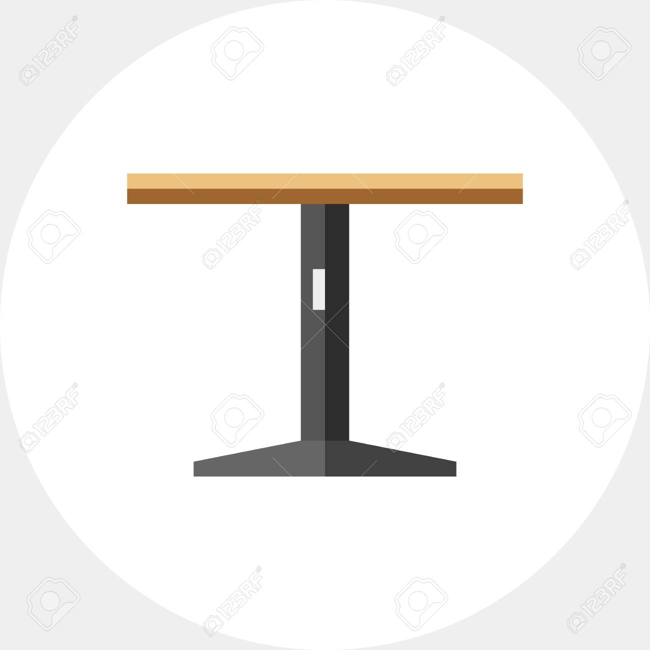 Round Table Side View Domestic Cafe Comfortable Furnishing Royalty Free Cliparts Vectors And Stock Illustration Image 71608906