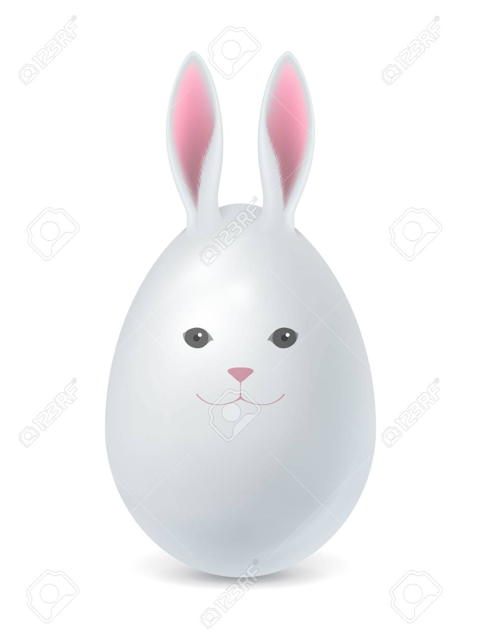 ウサギの耳と顔のイースターエッグ ウサギ 装飾 食品 イースターのコンセプトです グリーティング カード ポスター チラシ パンフレットに使用することができます のイラスト素材 ベクタ Image