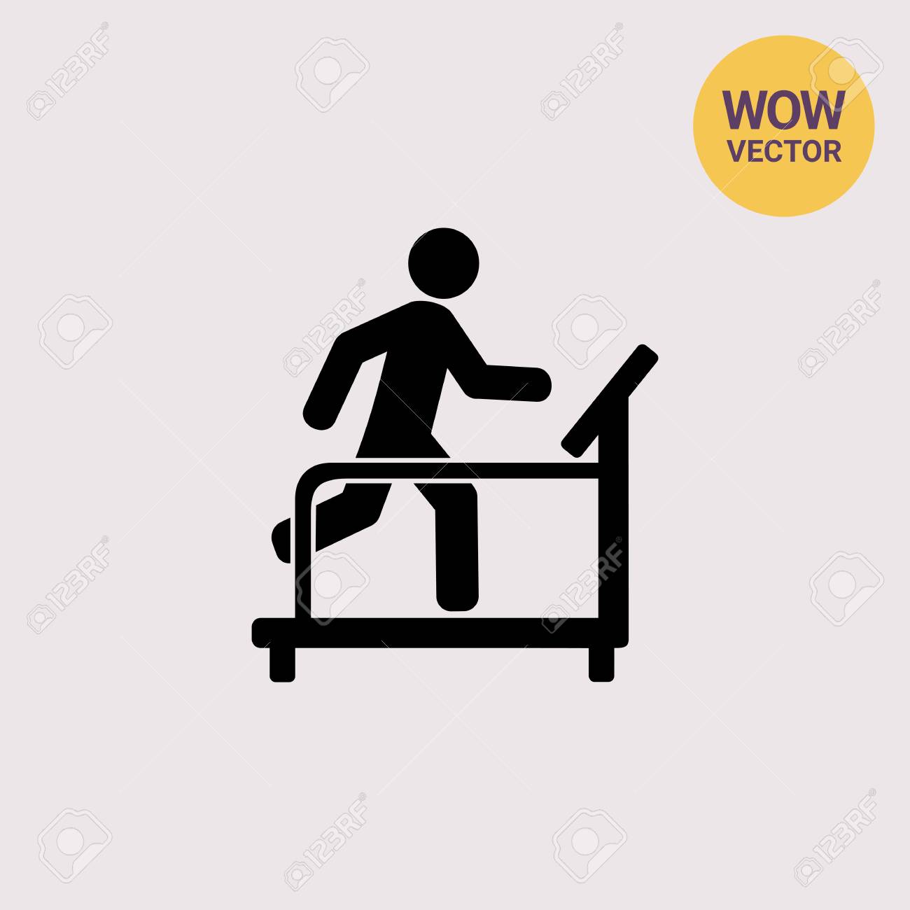 ジムのアイコンにトレッドミルで走っている人のイラスト素材 ベクタ Image 73066402
