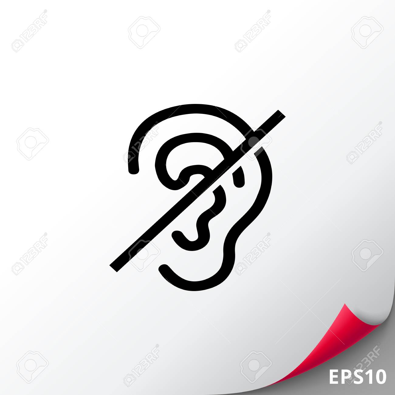 聴覚障害者標識アイコンのイラスト素材 ベクタ Image