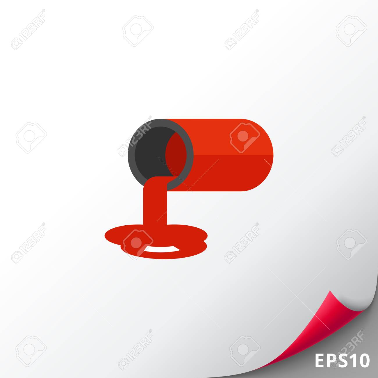 缶赤いペンキをこぼしたのイラスト素材 ベクタ Image 缶赤いペンキをこぼしたのイラスト素材 ベクタ Image