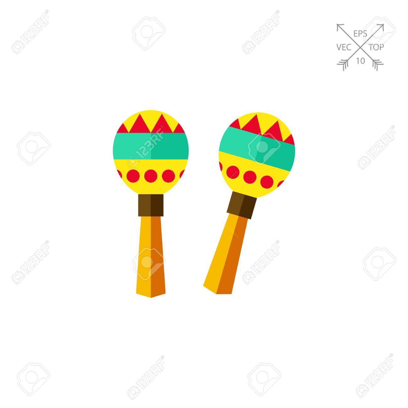 colorful maracas icon royalty free cliparts vectors and stock