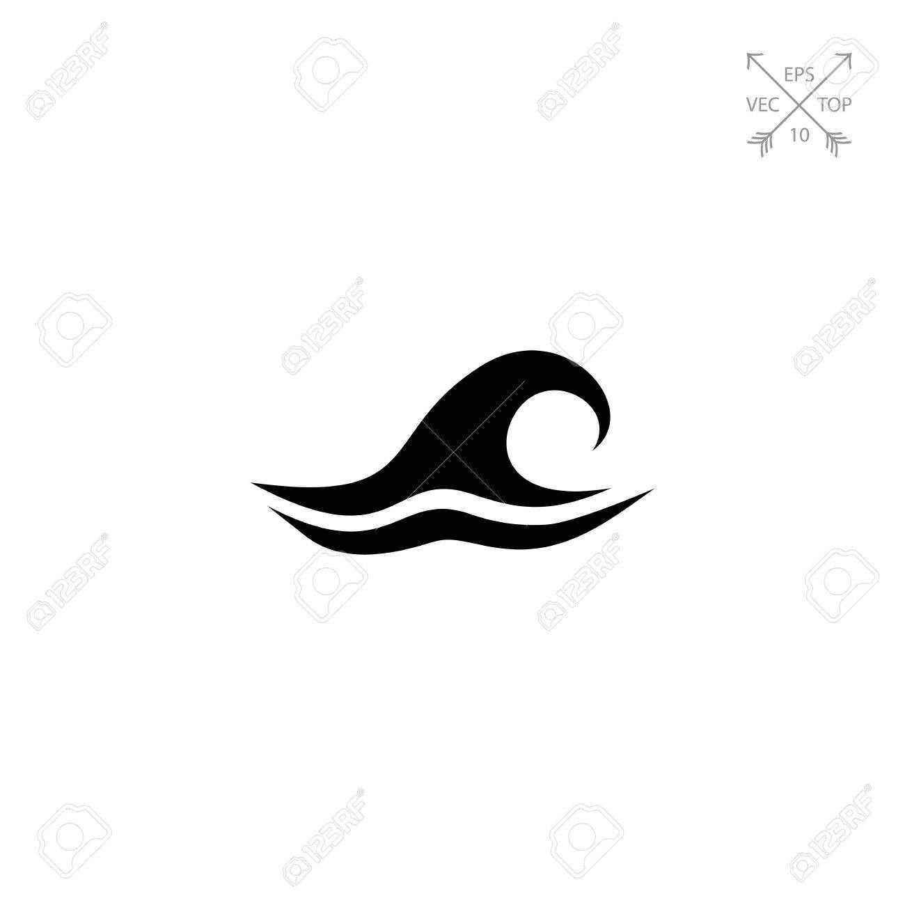 海の波のアイコンのイラスト素材 ベクタ Image