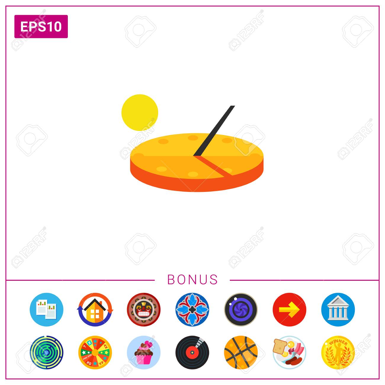 日時計のイラスト 時間 楽器 太陽 影 時間の概念 時間 時計 時間測定装置のようなトピックに使用できます のイラスト素材 ベクタ Image