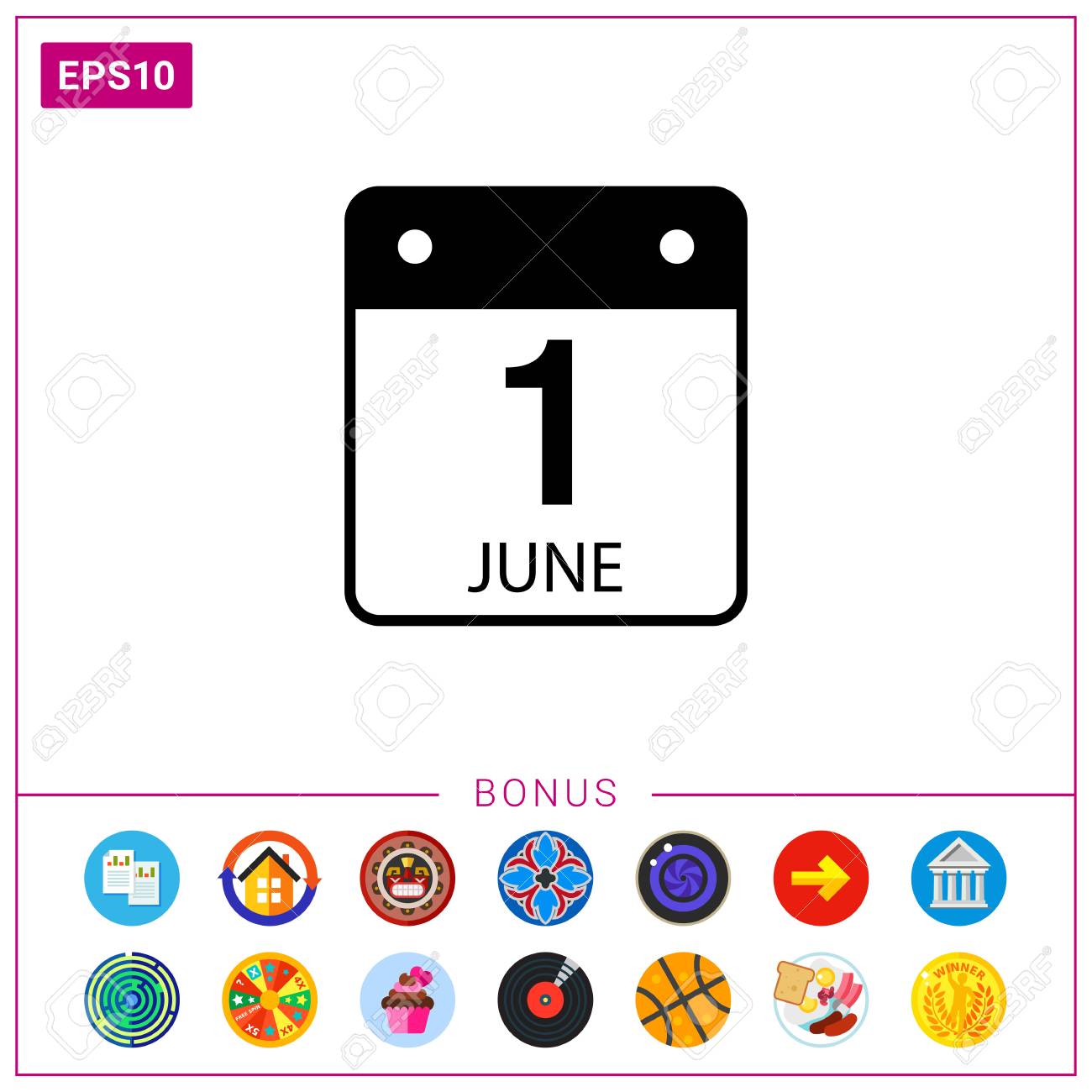 first june calendar page icon royalty free cliparts vectors and june calendar page