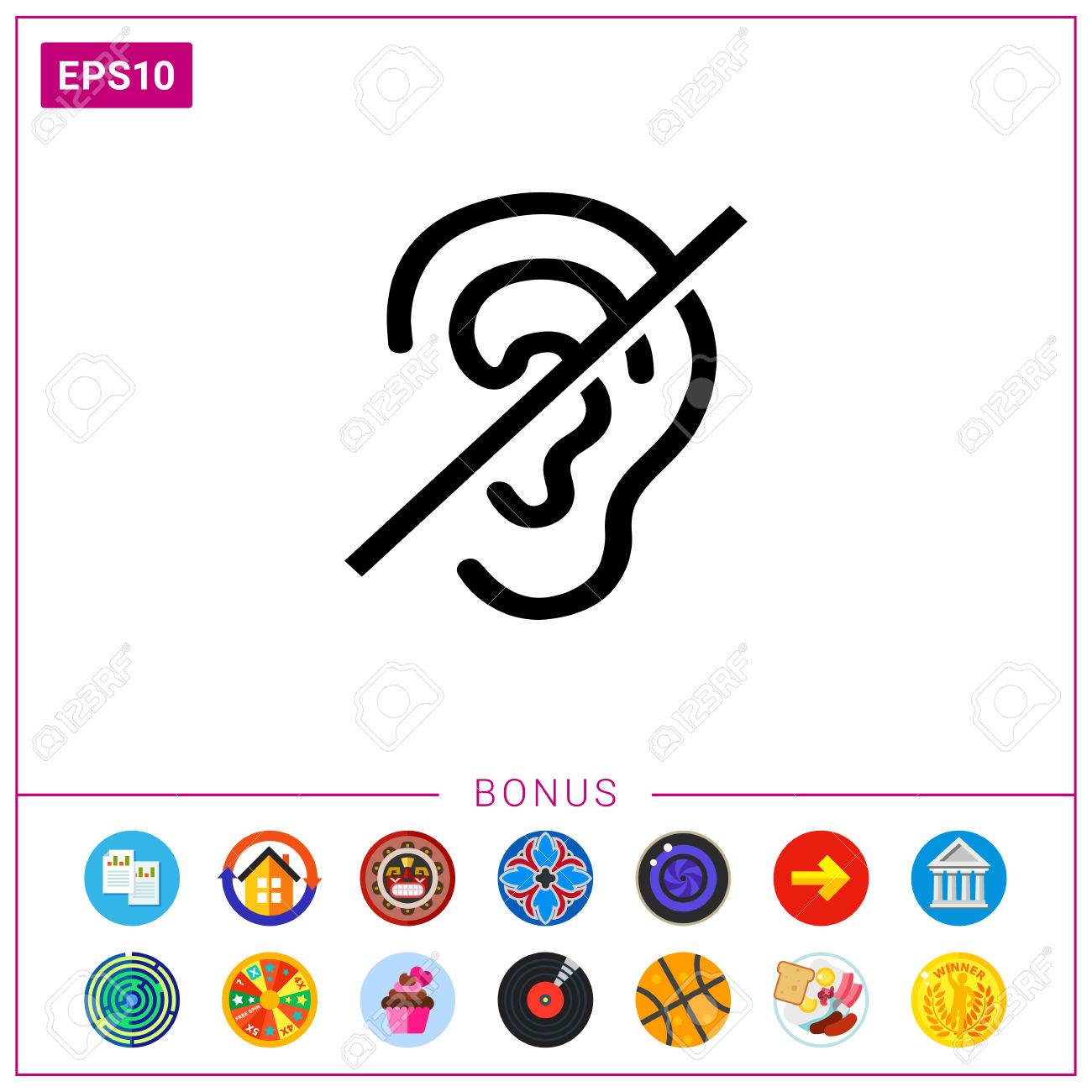 聴覚障害者標識アイコンのイラスト素材 ベクタ Image