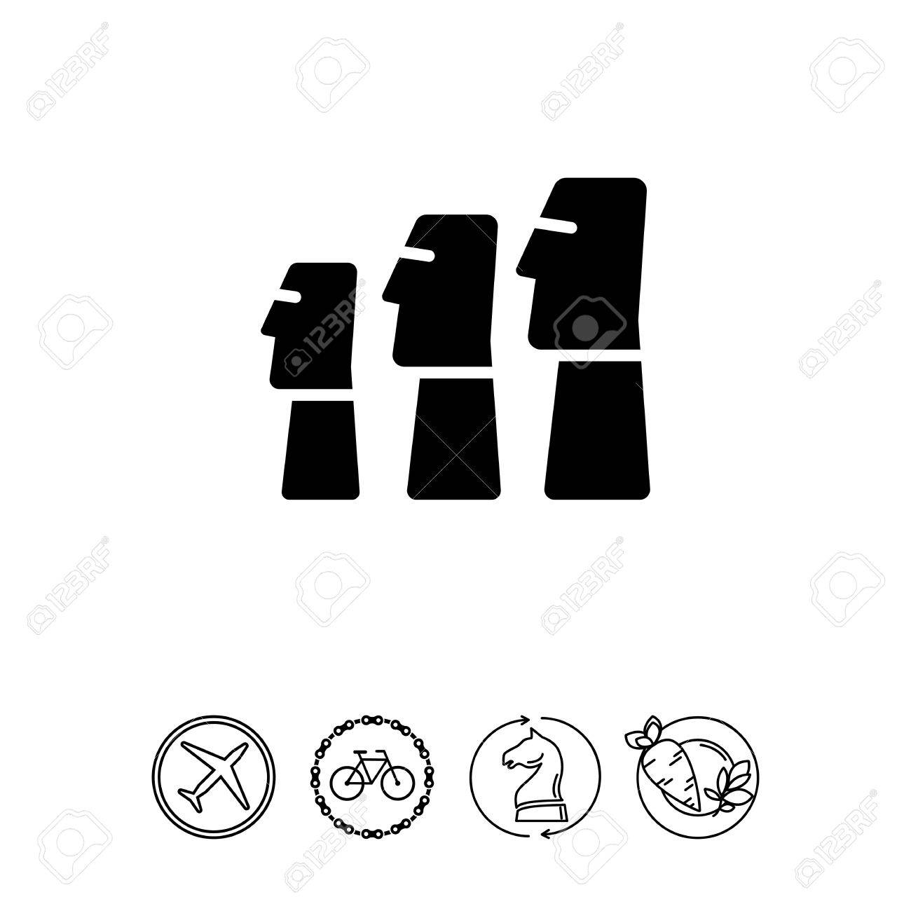 イースター島のモアイ像のアイコン のイラスト素材 ベクタ Image