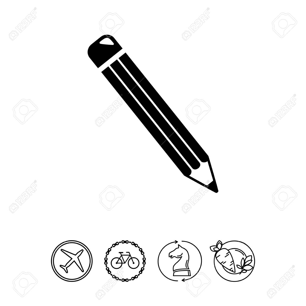 Crayon En Bois Avec Gomme Etude Dessin Connaissance Concept De Papeterie Peut Etre Utilise Pour Des Sujets Comme L Education L Enseignement La Formation Clip Art Libres De Droits Vecteurs Et Illustration Image