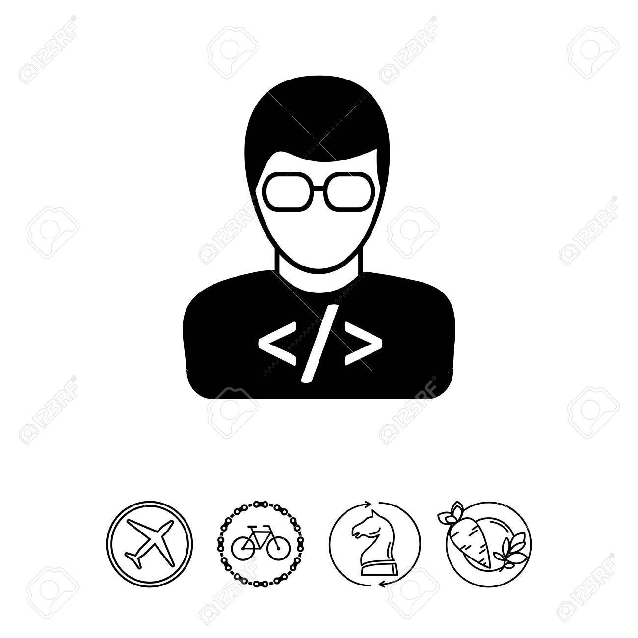 Programmer Simple Icon Royalty Free Cliparts Vectors And Stock Illustration Image