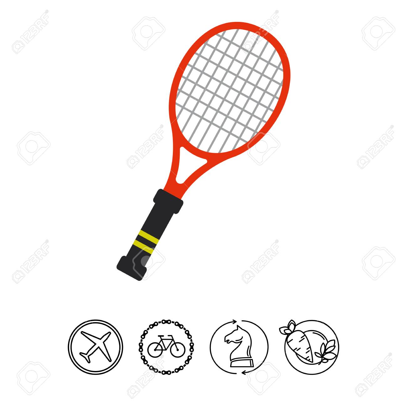 テニス ラケット アイコンのイラスト素材 ベクタ Image
