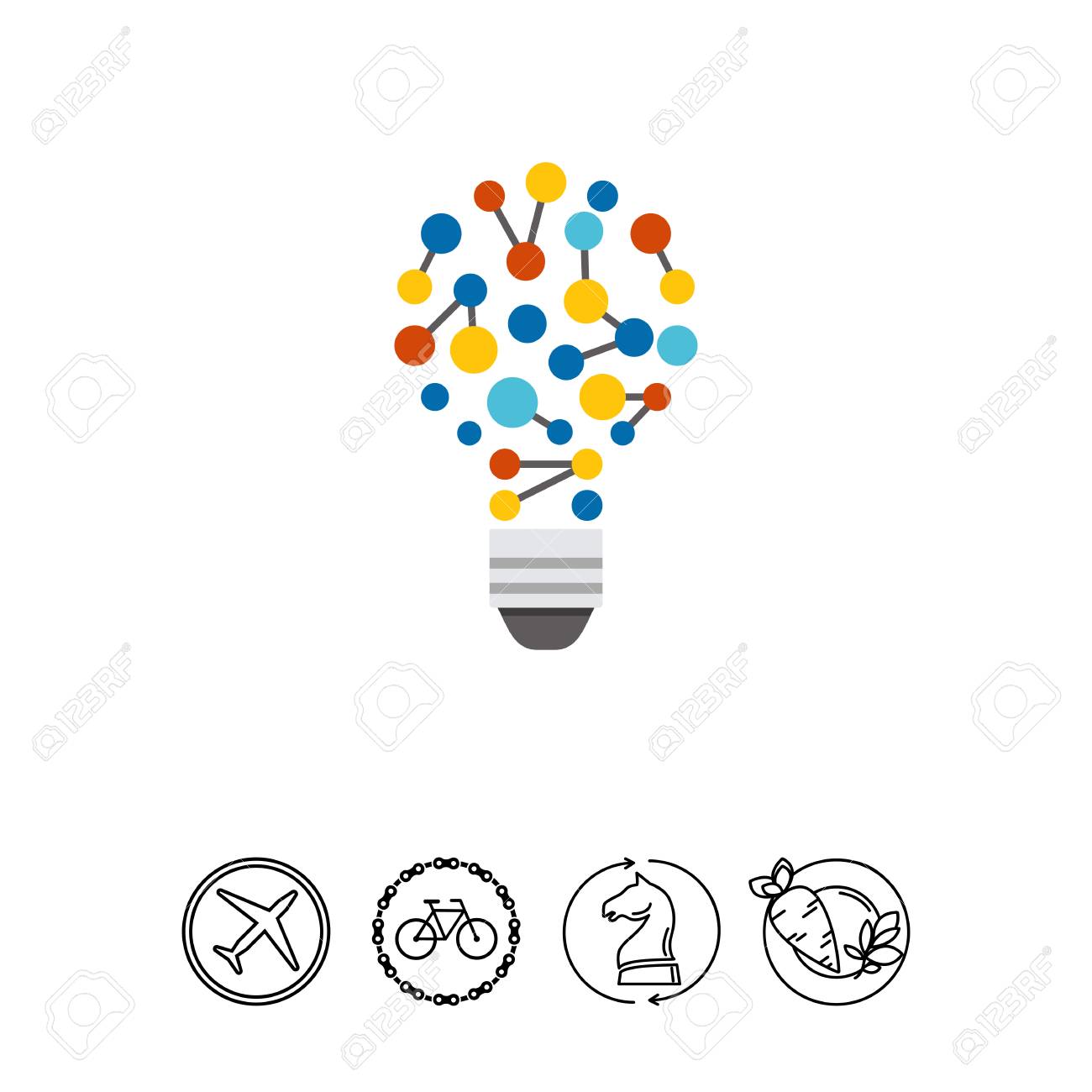 創造的な技術のアイデアとして電球のイラスト 新しいアイデア 創造性 革新性 創造的な技術コンセプトのアイデア ビジネスのアイデア 創造的な技術 創造性のようなトピックに使用できます のイラスト素材 ベクタ Image