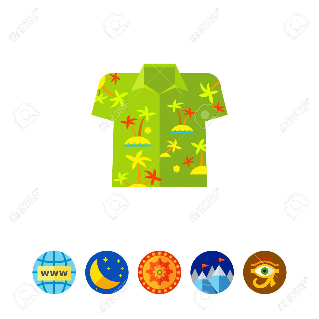 アロハ シャツ ベクトル アイコンのイラスト素材 ベクタ Image