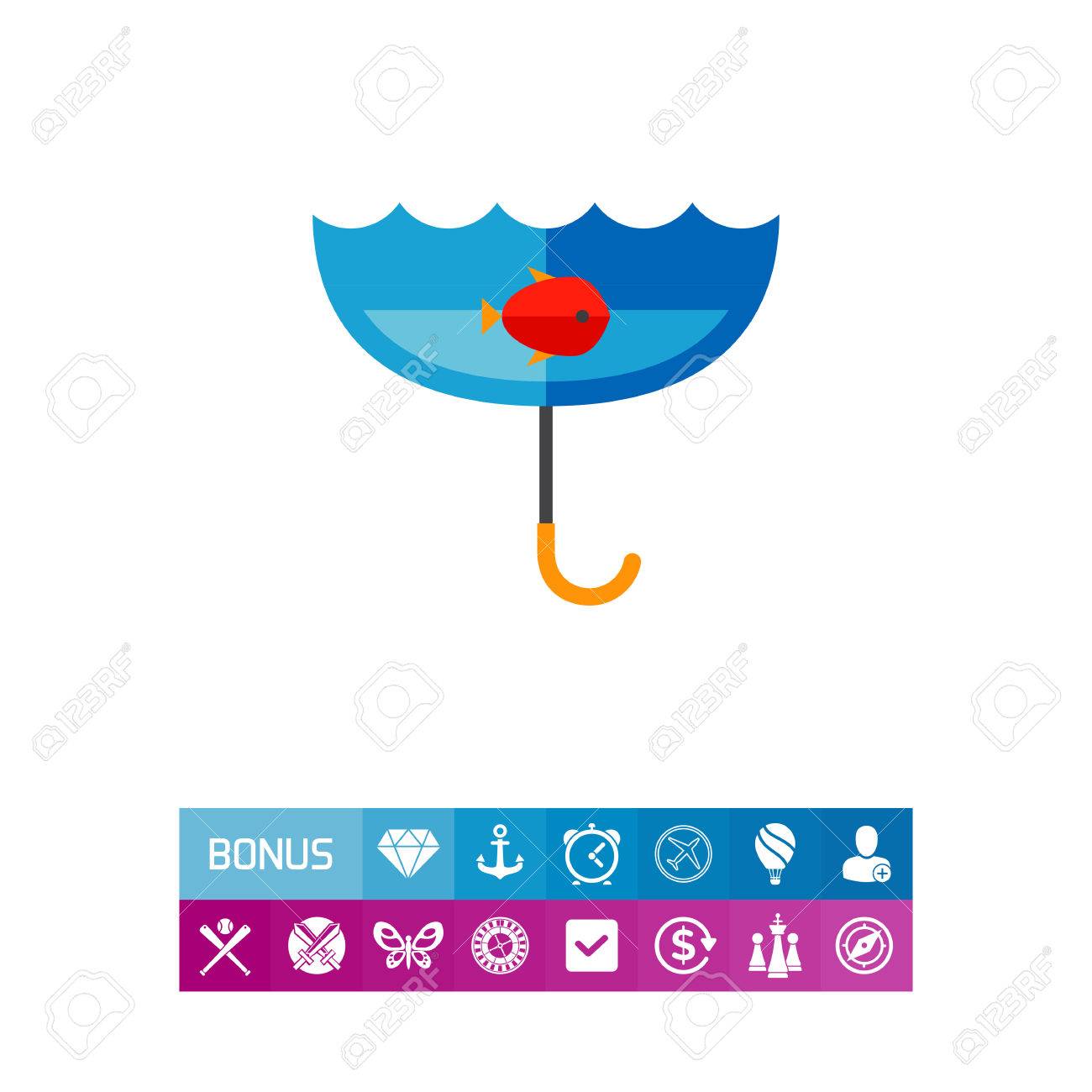 Lintérieur Du Parapluie Avec De Leau Et Du Poisson De Dessin Animé Pluie Temps Humide Concept De Pluie De Londres Peut être Utilisé Pour Des