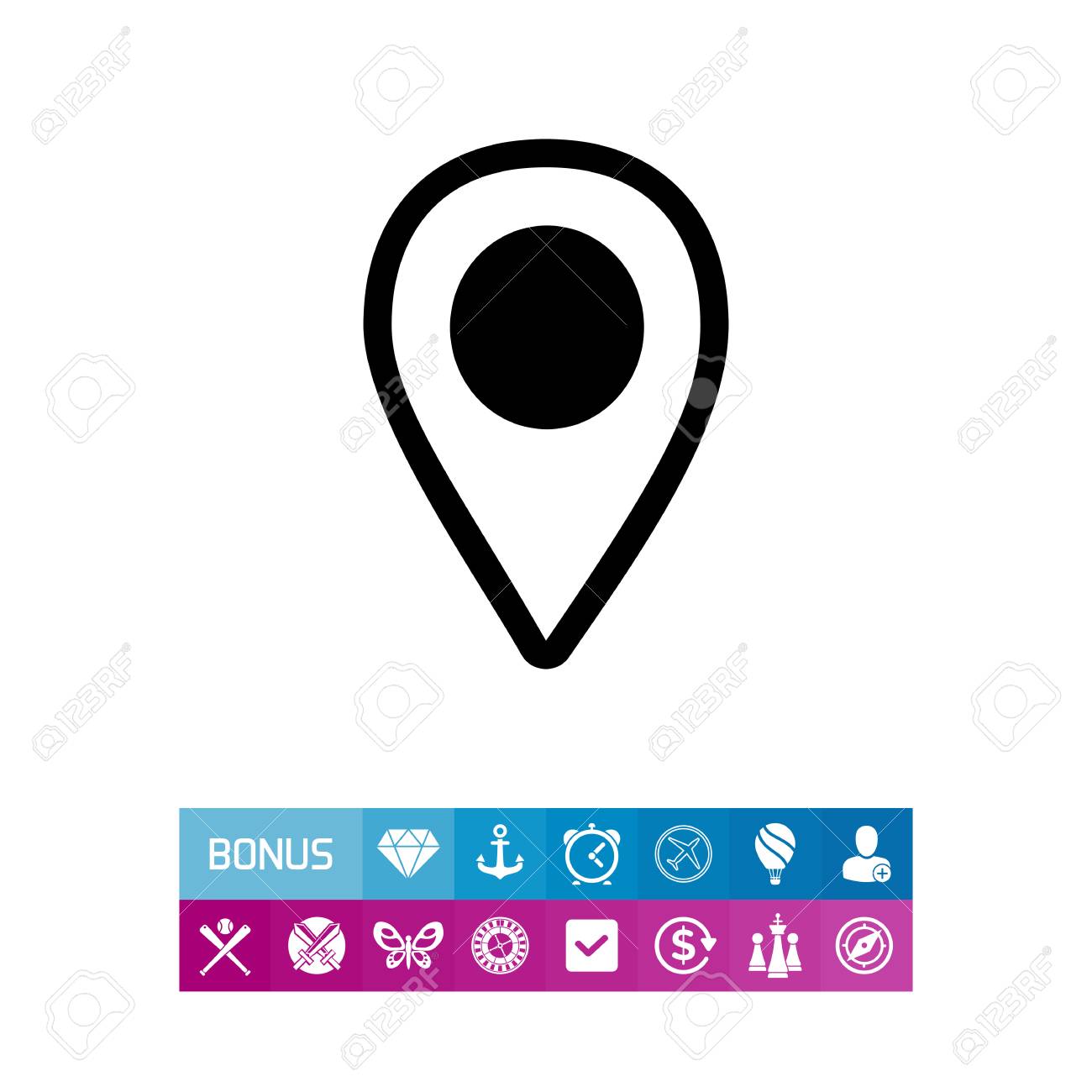 マップ ポイントのシンプルなアイコンのイラスト素材 ベクタ Image