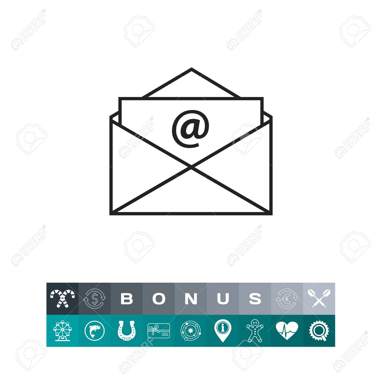 Cone De Vetor De Mensagem De Email Em Um Design De Estrutura De Topicos Um Envelope Com Um Simbolo De Endereco De Email Ilustraciones Vectoriales Clip Art Vectorizado Libre De Derechos Image