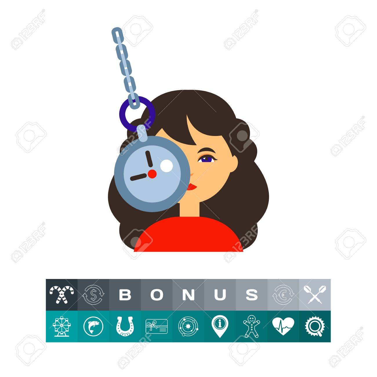 Del MentalManipulaciónConcepto Ilustración PsicoanálisisPuede Reloj Carácter De La HipnosisTerapia En Y CadenaMujer Bajo Femenino 9eE2bHIYWD