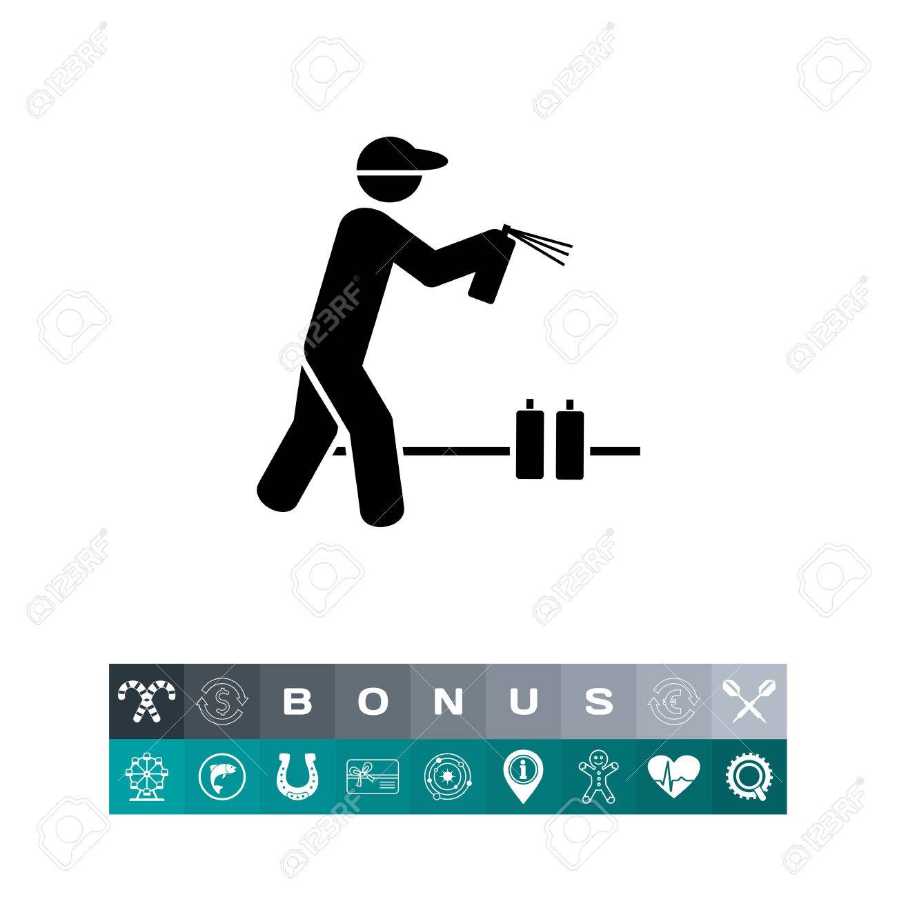 man with graffiti spray can icon royalty free cliparts vectors and