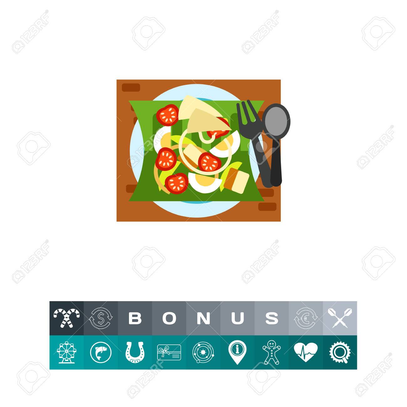 Top View Of Gado Gado On Plate Vector Icon Java Vegetable Dish Royalty Free Cliparts Vectors And Stock Illustration Image 84220120
