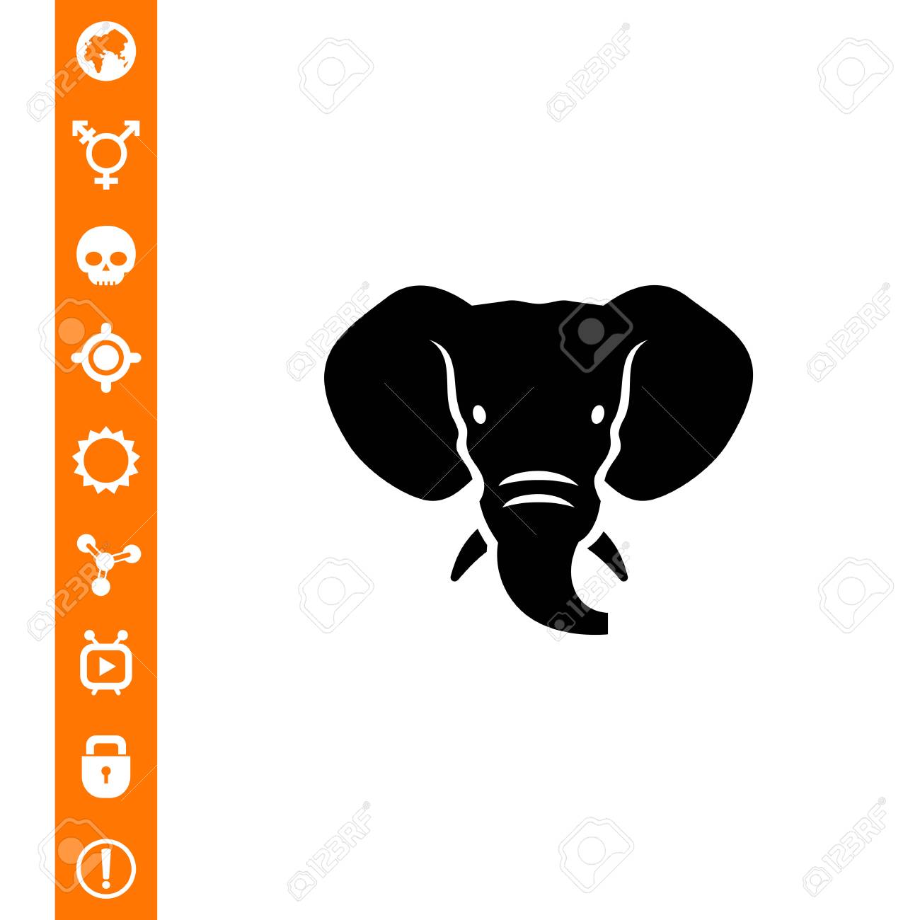 vector icon of black elephant head silhouette royalty free cliparts vectors and stock illustration image 84859006 vector icon of black elephant head silhouette