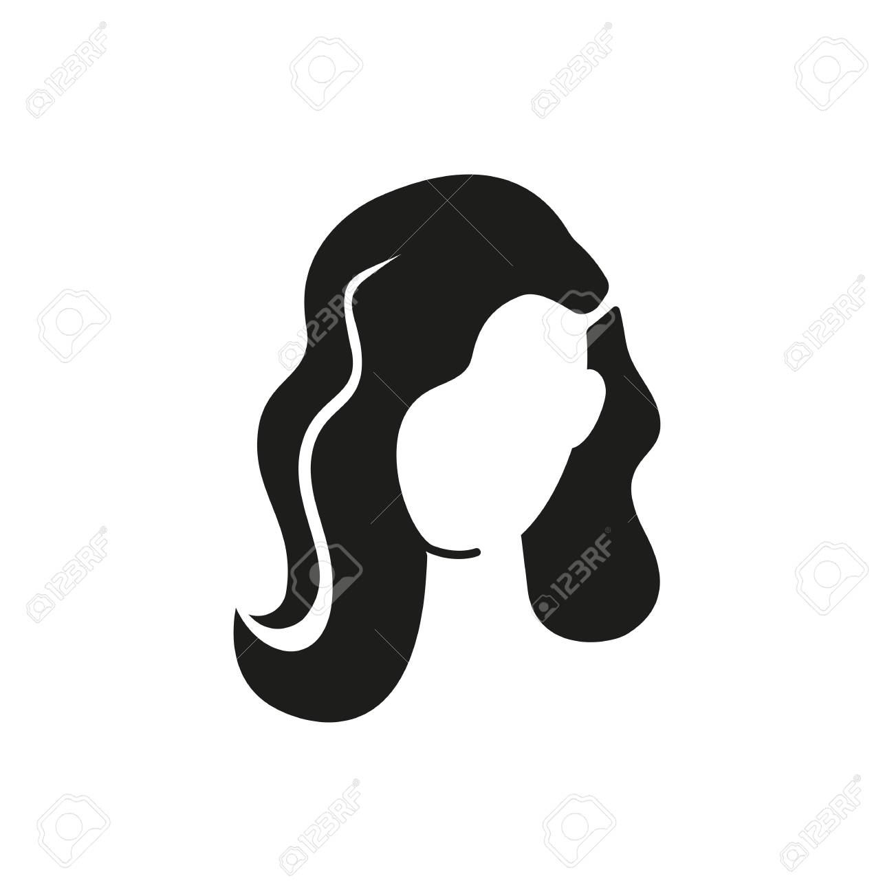 髪をパーマのアイコン パーマネント ウェーブ カール 化学のヘアトリートメント 理髪サロン コンセプトです 髪型 美容 介護のようなトピックに使用できます のイラスト素材 ベクタ Image 9141