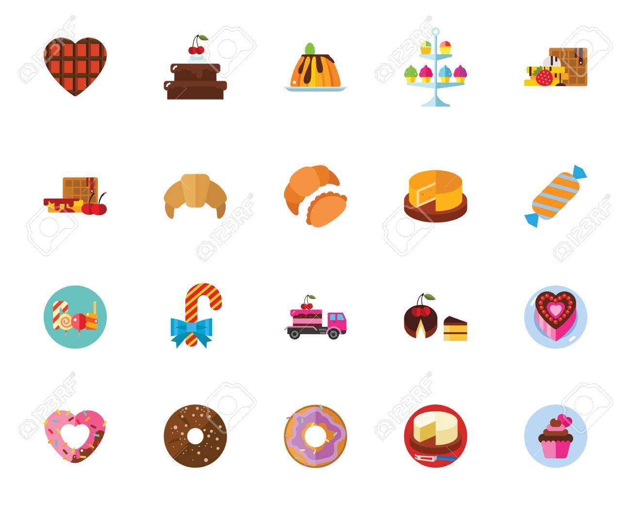 スイーツアイコンセットベクトルイラスト のイラスト素材 ベクタ Image 9287