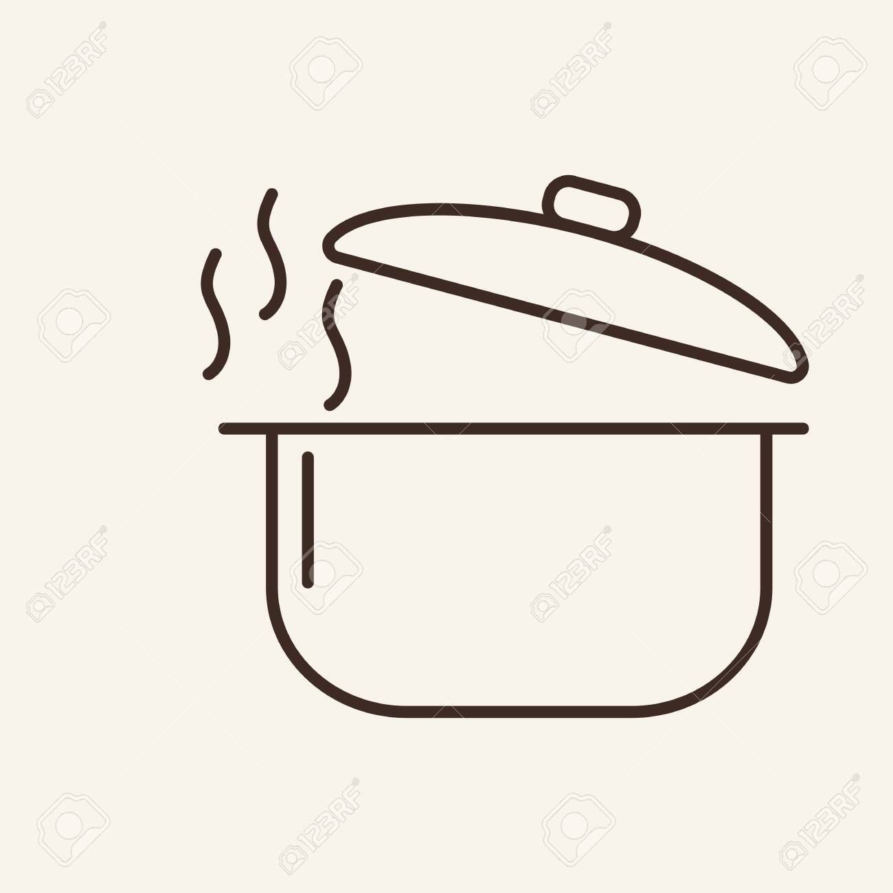 Home Ouline Clipart-pot steam comes out of the pot black outline