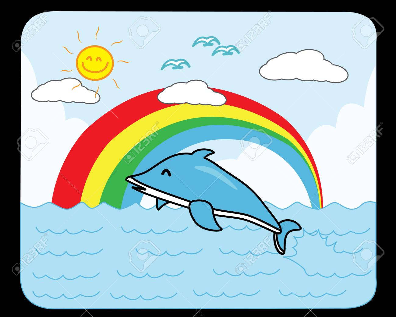 クジラのジャンプ海のイラスト素材 ベクタ Image