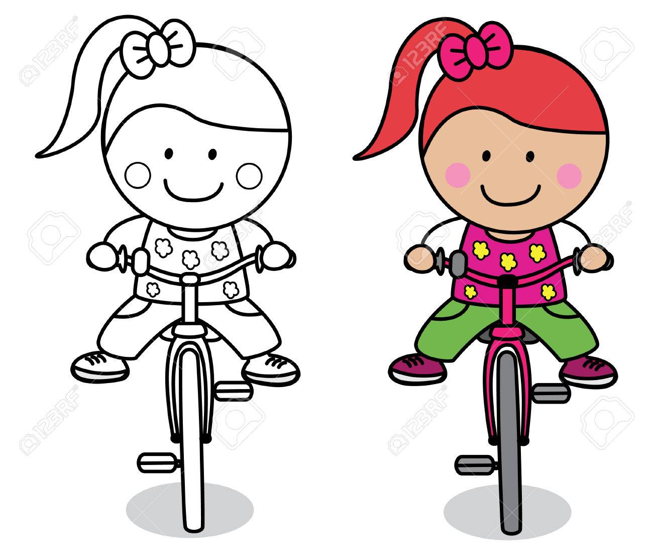 Como Dibujar Una Dibujo De NiÃ±a En Bici Dibujar NiÃ±a Andando En