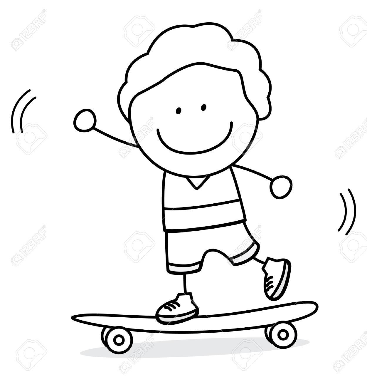 スケート ボードの少年 のイラスト素材 ベクタ Image