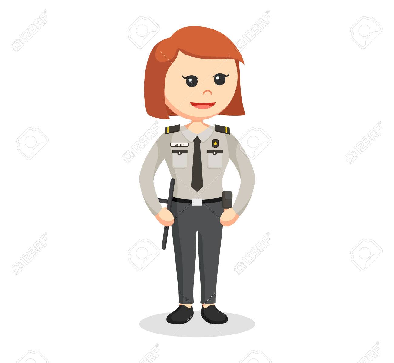 Security Officer Woman Standing Pose Royalty Free Cliparts Vectors And Stock Illustration Image 71134849