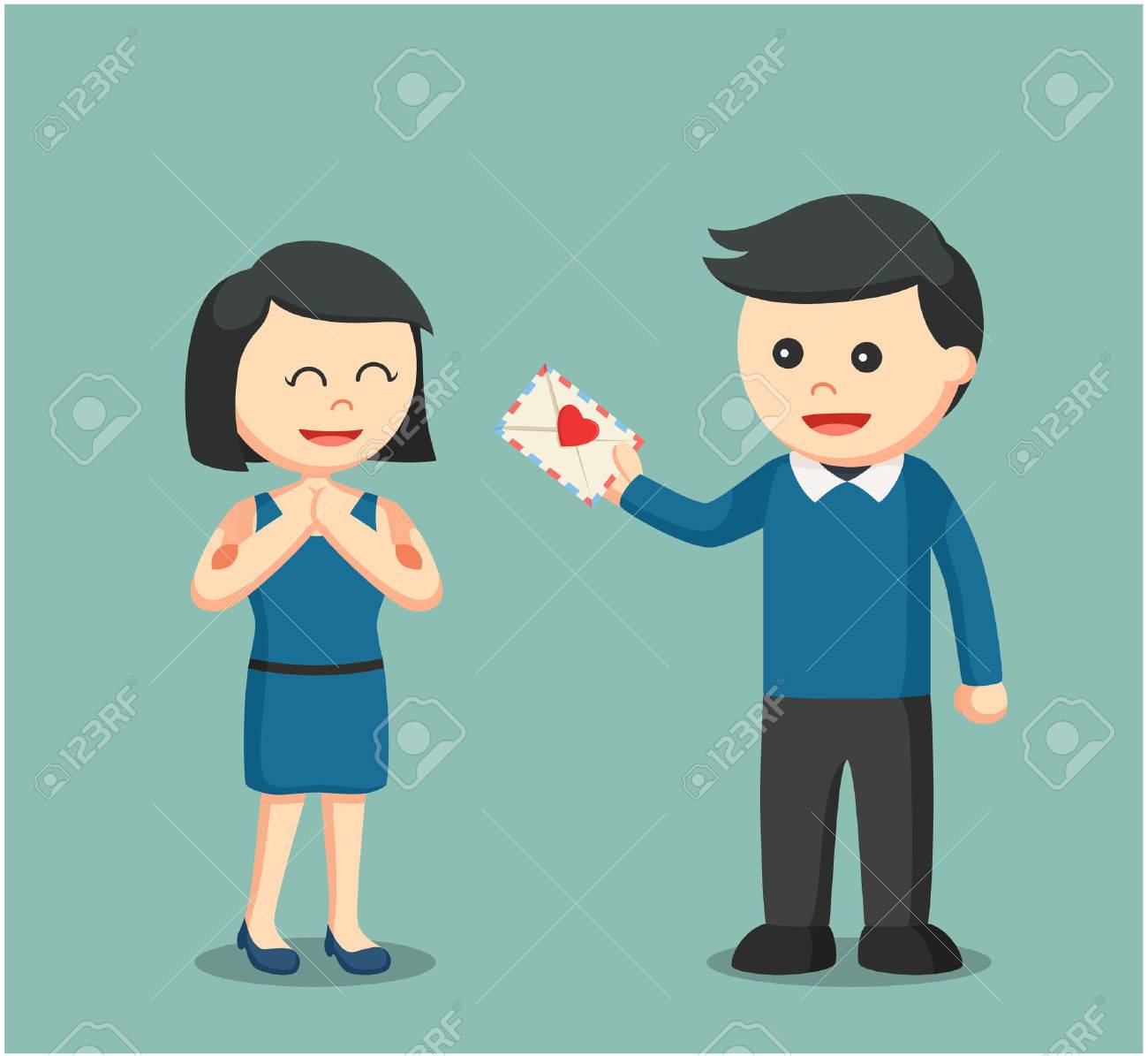 man giving girl love letter royalty free cliparts vectors and a letter to the man i love