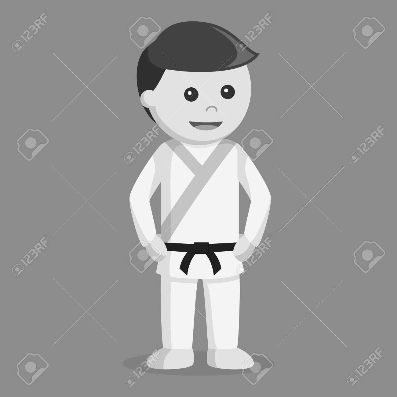 空手男イラストデザイン黒と白のスタイルのイラスト素材 ベクタ Image 空手男イラストデザイン黒と白のスタイルのイラスト素材 ベクタ Image