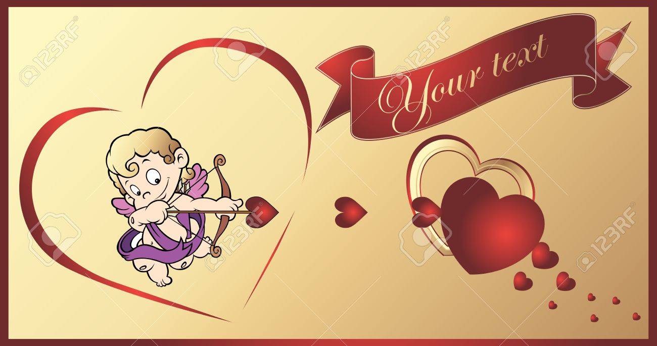 かわいいキューピッド彼の矢印を撮影する準備ができてのベクトル イラスト のイラスト素材 ベクタ Image