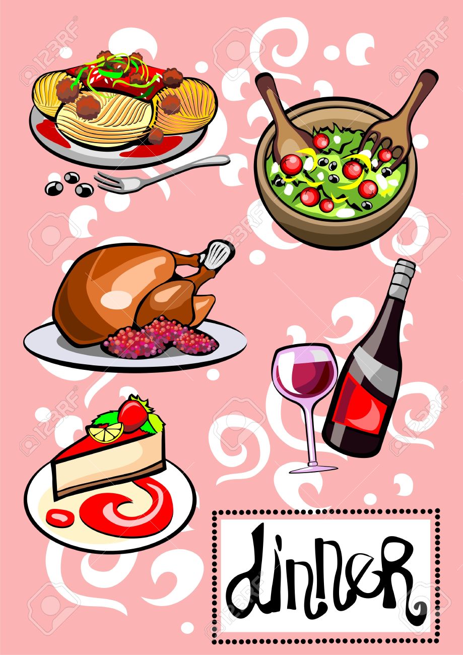 different food and drinks
