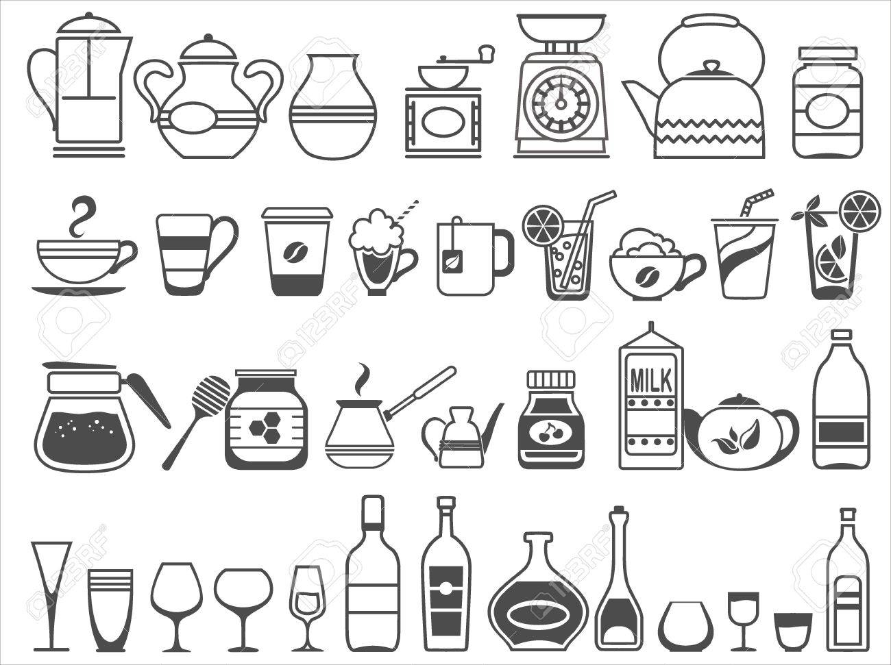 Utensilios De Cocina Y Utensilios Ilustracion Vectorial Ilustraciones Vectoriales Clip Art Vectorizado Libre De Derechos Image