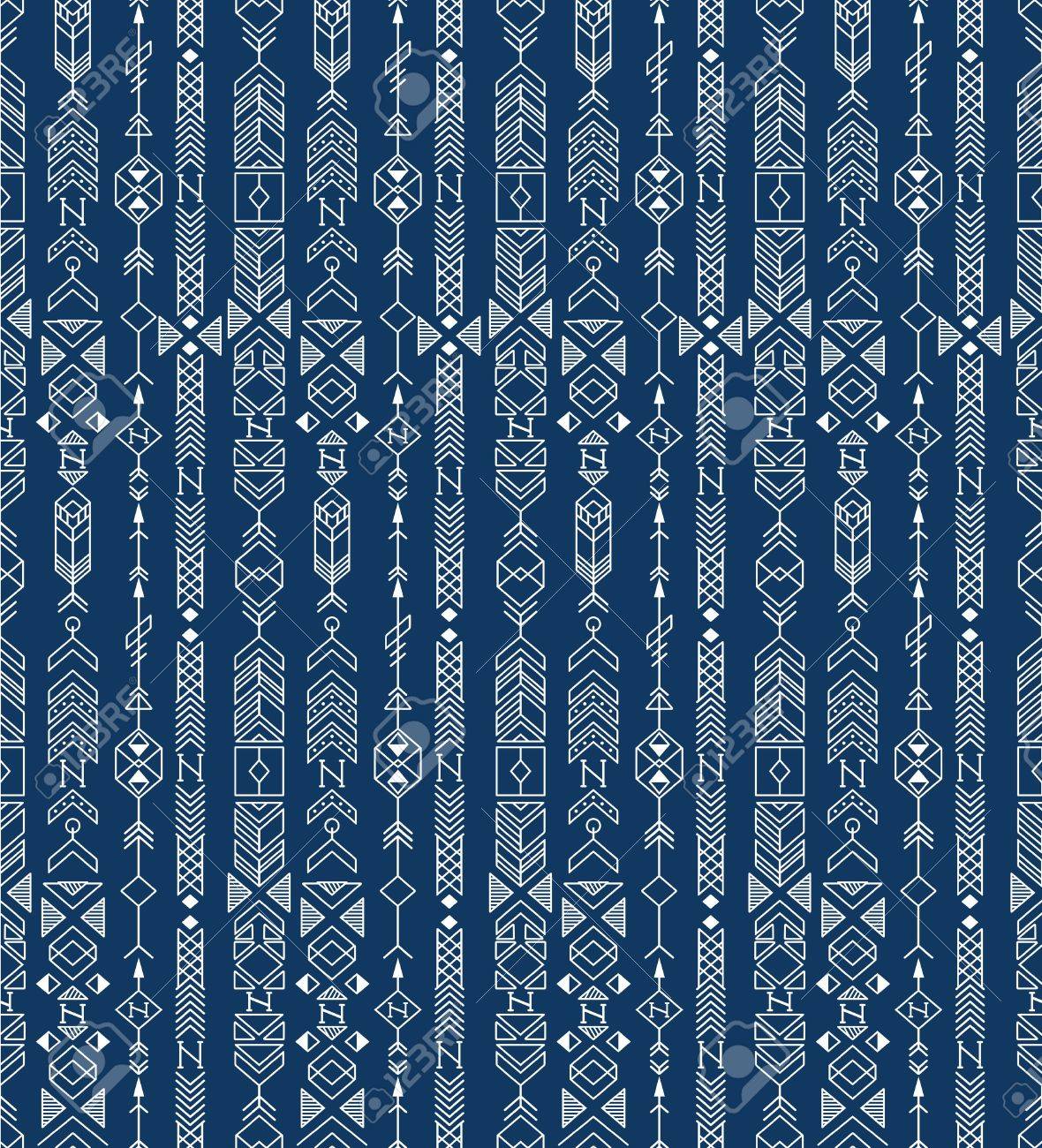 民族のシームレスなパターン ネイティブ アメリカンをモチーフにしたベクターのイラスト素材 ベクタ Image