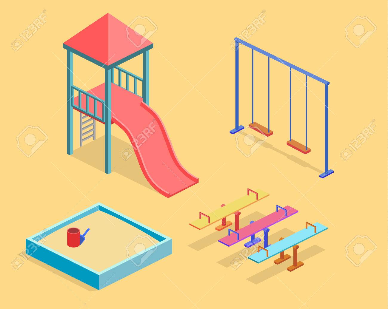 childrens swing slide set