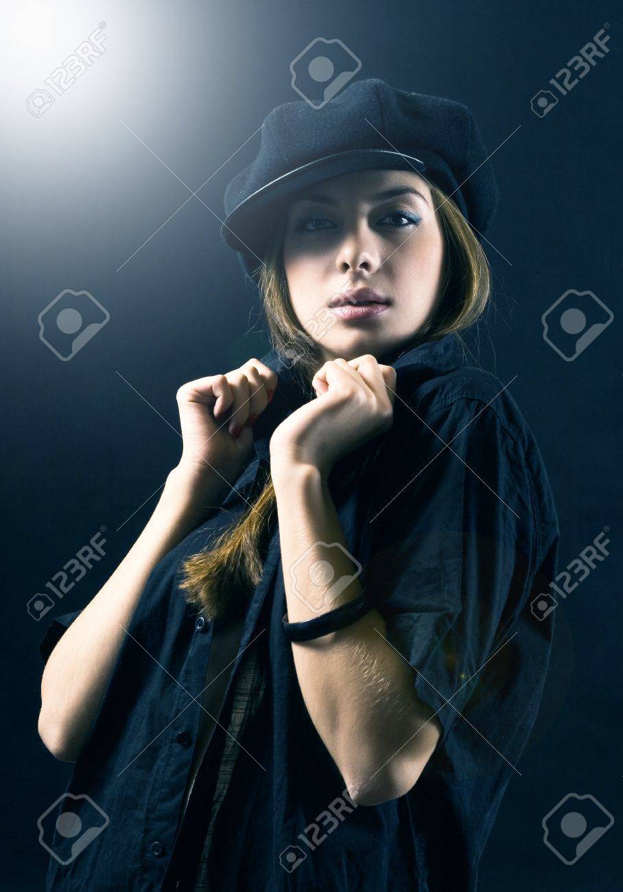 stylish girl wearing cap stock photo picture and royalty free image