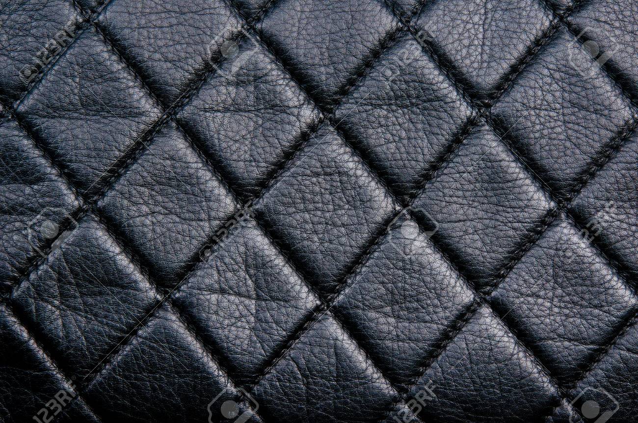 Diamond pattern black leather stitched with black thread - 43271171 Diamond pattern black leather stitched with black thread - 43271171